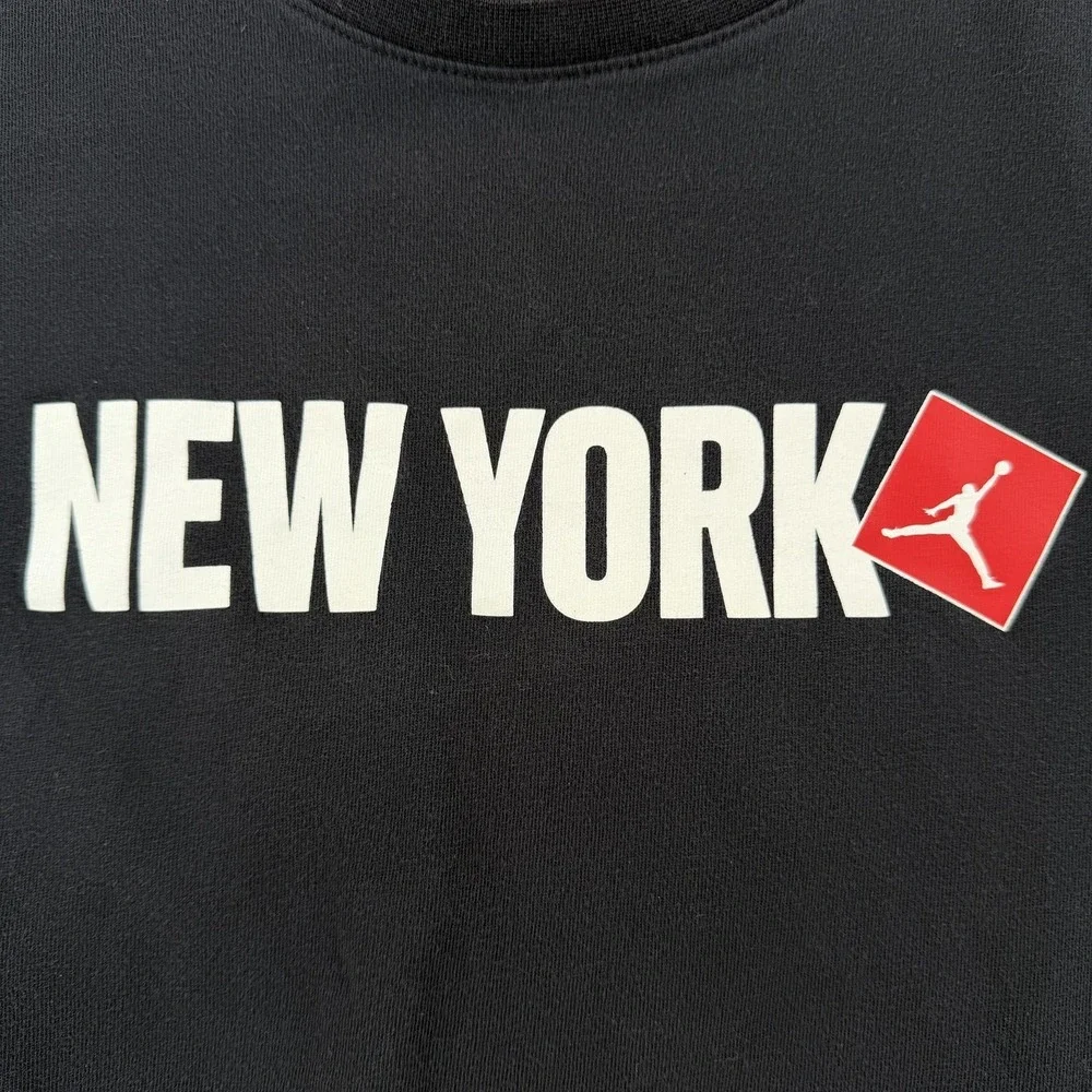 Air Jordan Shirt Mens Medium New York‎ Jumpman Black Graphic Tee Nike Basketball